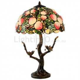 16 Inch Peach Stained Glass Table Lamp