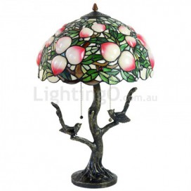 16 Inch Peach Stained Glass Table Lamp