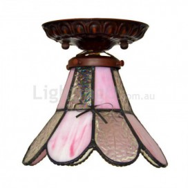 7 Inch Stained Glass Flush Mount