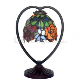 7 Inch Rose Stained Glass Table Lamp