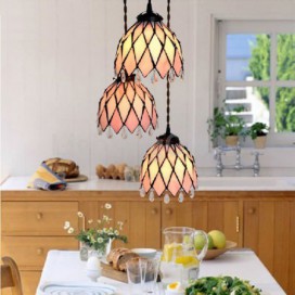 7 Inch 3 Light Stained Glass Pendant Light