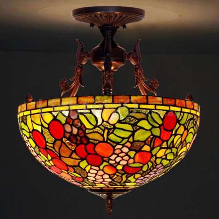 16 Inch Rural Chandelier Stained Glass Chandelier