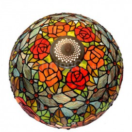 16 Inch Rose Stained Glass Pendant Light