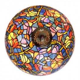 16 Inch Retro 1 Light Stained Glass Pendant Light