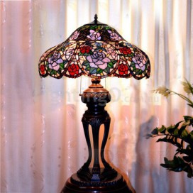 21 Inch Rose Stained Glass Table Lamp