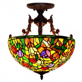 16 Inch Tulip Stained Glass Pendant Light