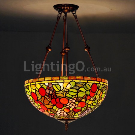 16 Inch Rural Stained Glass Pendant Light