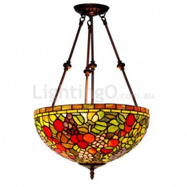 16 Inch Rural Stained Glass Pendant Light