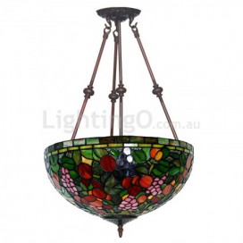 16 Inch Rural Stained Glass Pendant Light