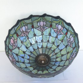 16 Inch Tulip Round Stained Glass Pendant Light