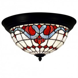 12 Inch Stained Glass Flush Mount