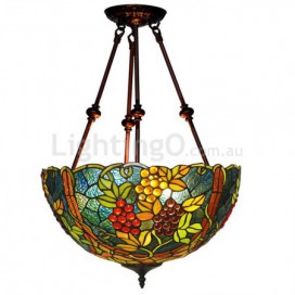 17 Inch Stained Glass Pendant Light