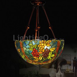 17 Inch Stained Glass Pendant Light