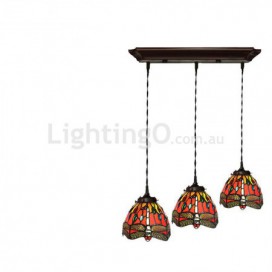 7 Inch Retro Stained Glass Pendant Light