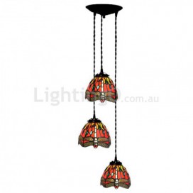 7 Inch 3 Light Stained Glass Pendant Light