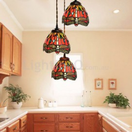 7 Inch 3 Light Stained Glass Pendant Light