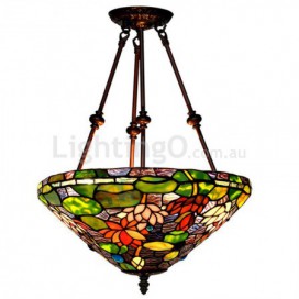 16 Inch Rural Stained Glass Pendant Light