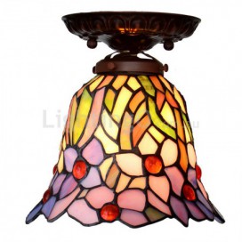 7 Inch Stained Glass Flush Mount