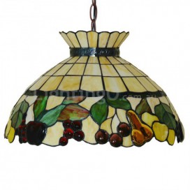 18 Inch Fruit 1 Light Stained Glass Pendant Light