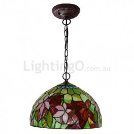 12 Inch 1 Light Stained Glass Pendant Light