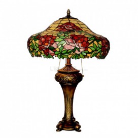 18 Inch Peony Stained Glass Table Lamp