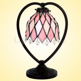 7 Inch Pink Stained Glass Table Lamp