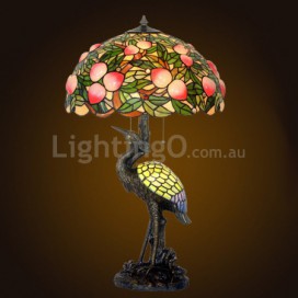 20 Inch Peach Stained Glass Table Lamp