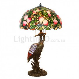 20 Inch Peach Stained Glass Table Lamp