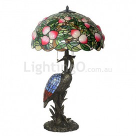 20 Inch Peach Stained Glass Table Lamp