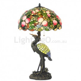 20 Inch Peach Stained Glass Table Lamp