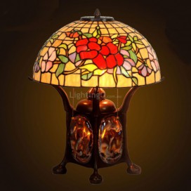 16 Inch Rose Stained Glass Table Lamp