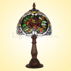 8 Inch Rose Stained Glass Table Lamp