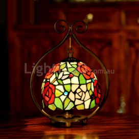 7 Inch Rose Stained Glass Table Lamp