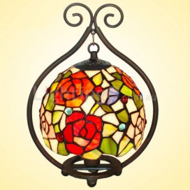 7 Inch Rose Stained Glass Table Lamp