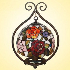 7 Inch Rose Stained Glass Table Lamp