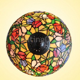 16 Inch Rustic Tulip Stained Glass Table Lamp