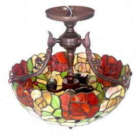 16 Inch Rural Stained Glass Pendant Light