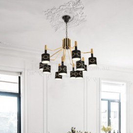 12 Light Modern / Contemporary Steel Chandelier with Steel Shade