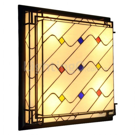 25 Inch Stained Glass Flush Mount