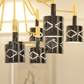 12 Light Modern / Contemporary Steel Chandelier with Steel Shade