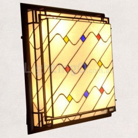 25 Inch Stained Glass Flush Mount