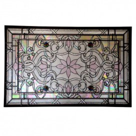 46 Inch Baroque Stained Glass Flush Mount