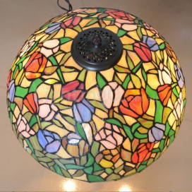 20 Inch Tulip Stained Glass Table Lamp