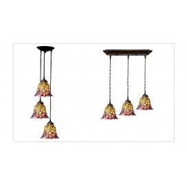 Rural Stained Glass Pendant Light