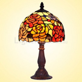 8 Inch Rose Stained Glass Table Lamp