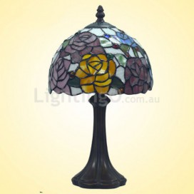 8 Inch Rose Stained Glass Table Lamp