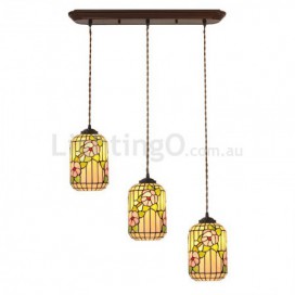 3 Light Stained Glass Pendant Light