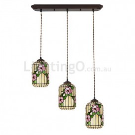 3 Light Stained Glass Pendant Light