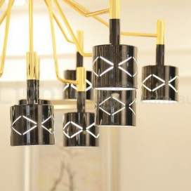 15 Light Modern / Contemporary Steel Chandelier with Steel Shade