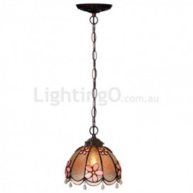 8 Inch Stained Glass Pendant Light